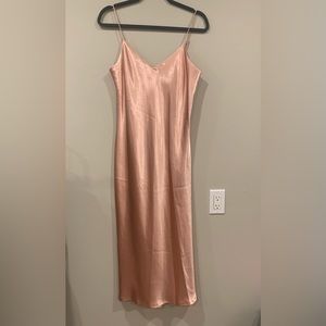 Silky camisole slip dress - NWT- Lauren Conrad- rose gold - size L -